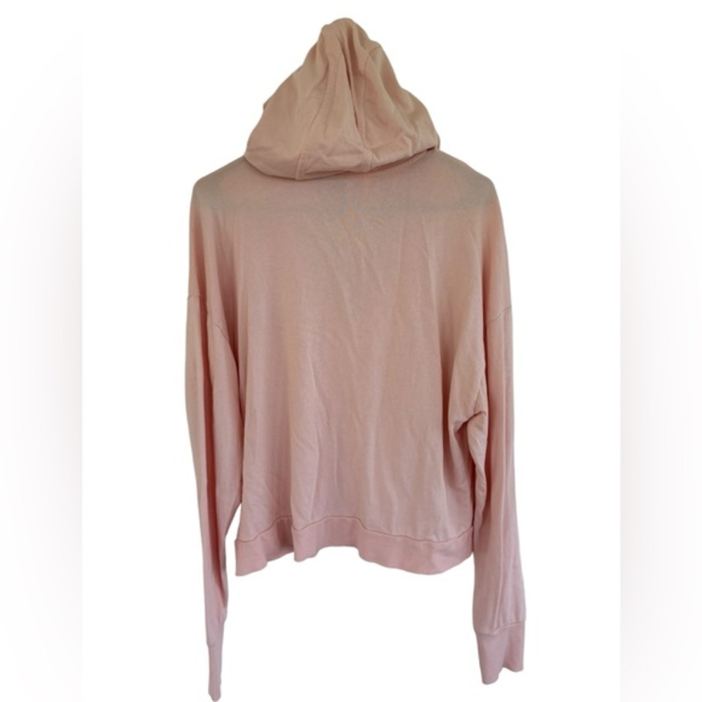 Sweaty Betty Women's Hooded Sweatshirt V-neck Pink Cotton Modal Fleece Size 8-10 - Picture 4 of 6